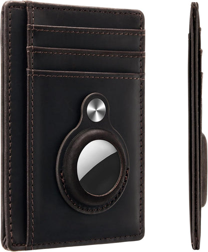 Slim Minimalist Front Pocket Air Tag Wallet, RFID Blocking Card Holder Wallet with Airtag Holder