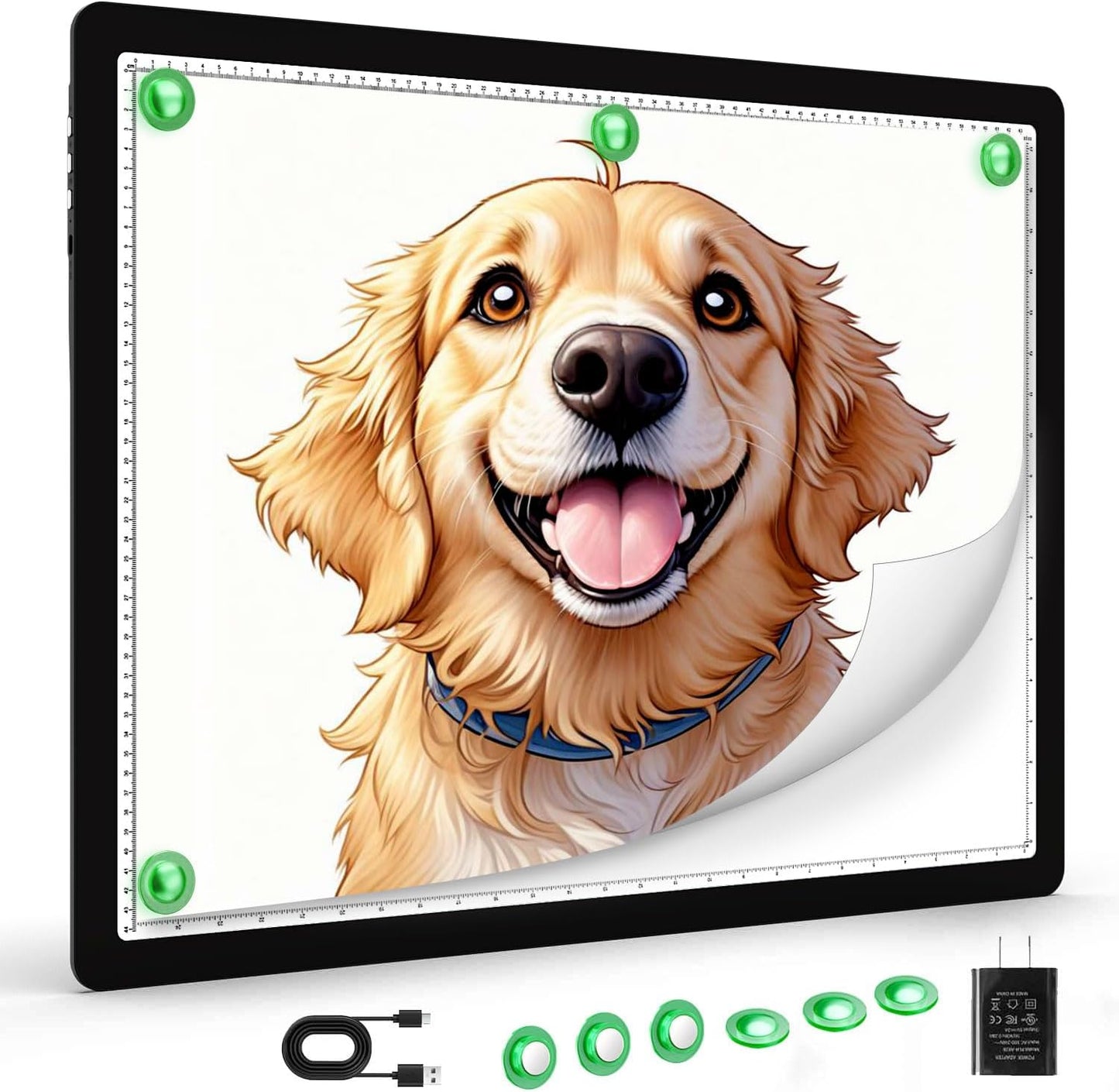 Zocelight Rechargeable A4 Tracing Light Box with Padded Case,Ultra Bright Led Light Pad with Physical Button,Wireless Light Board for Diamond Painting,Dimmable 9000LUX Lightbox for Tracing and Drawing