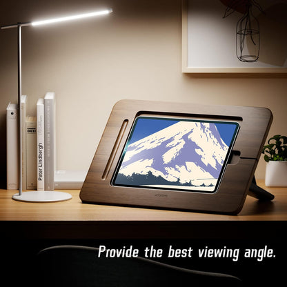 AFOOYO Bamboo Tablet Drawing Stand - Portable & Adjustable 5 Angles,Laptop Stands Riser, Book Reading Stand,Compatible with 9.7/10.2/10.5/10.9/11 inches
