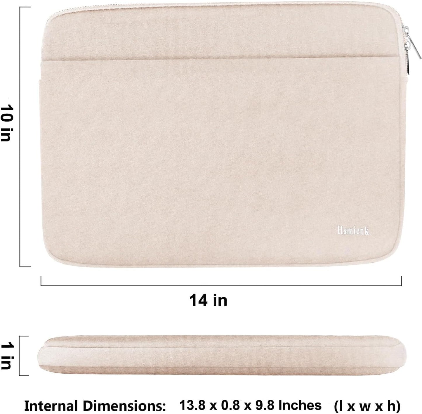 Laptop Case Sleeve 15.6 inch, Shockproof Protective Notebook Case with Accessory Pocket, Briefcase Carrying Laptop Cover for 15.6" HP, ASUS, Dell, Lenovo, Acer, Black
