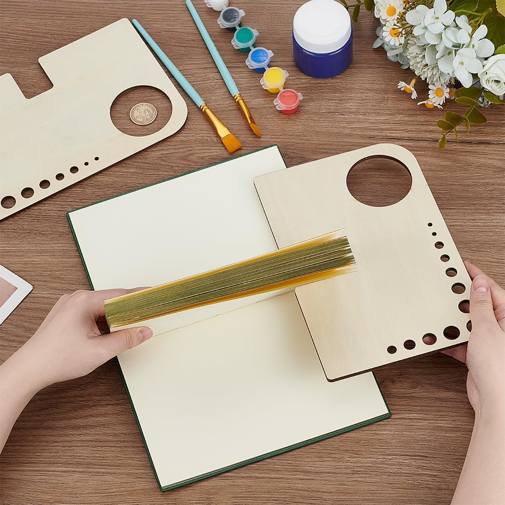 BENECREAT 2Pcs Wooden Portable Drawing Book Stand, Mini Sketchbook Easel Compact Sketch Board for Brush Organiser for A6 Sketchbook, Oil Brush, Painting, Sketching Notes and Exercises