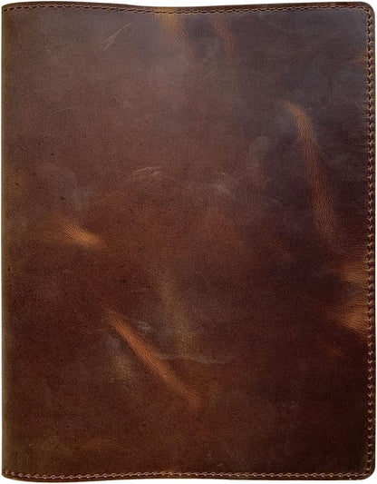 Fan&Ran Genuine Leather Journal Cover for Field Notes Notebooks, Moleskine Cahier Journal Pocket 3.5 x 5.5 Inches, Bourbon Brown