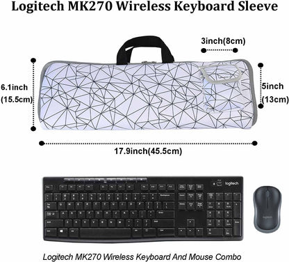 Wireless Keyboard Mouse Sleeve Travel Case Neoprene Shockproof Protective Keyboard Case for Logitech MK270 Wireless Keyboard And Mouse Combo (Black)