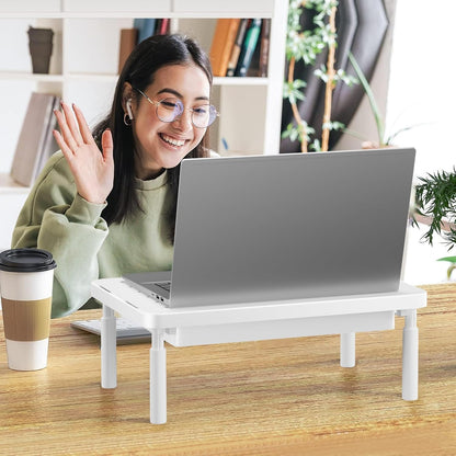 WALI Computer Monitor Stand for Desk, Adjustable Laptop Riser, Desk Monitor Stand Underneath Storage for Office, Home, School Supplies (STT003), 1 Pack, Black