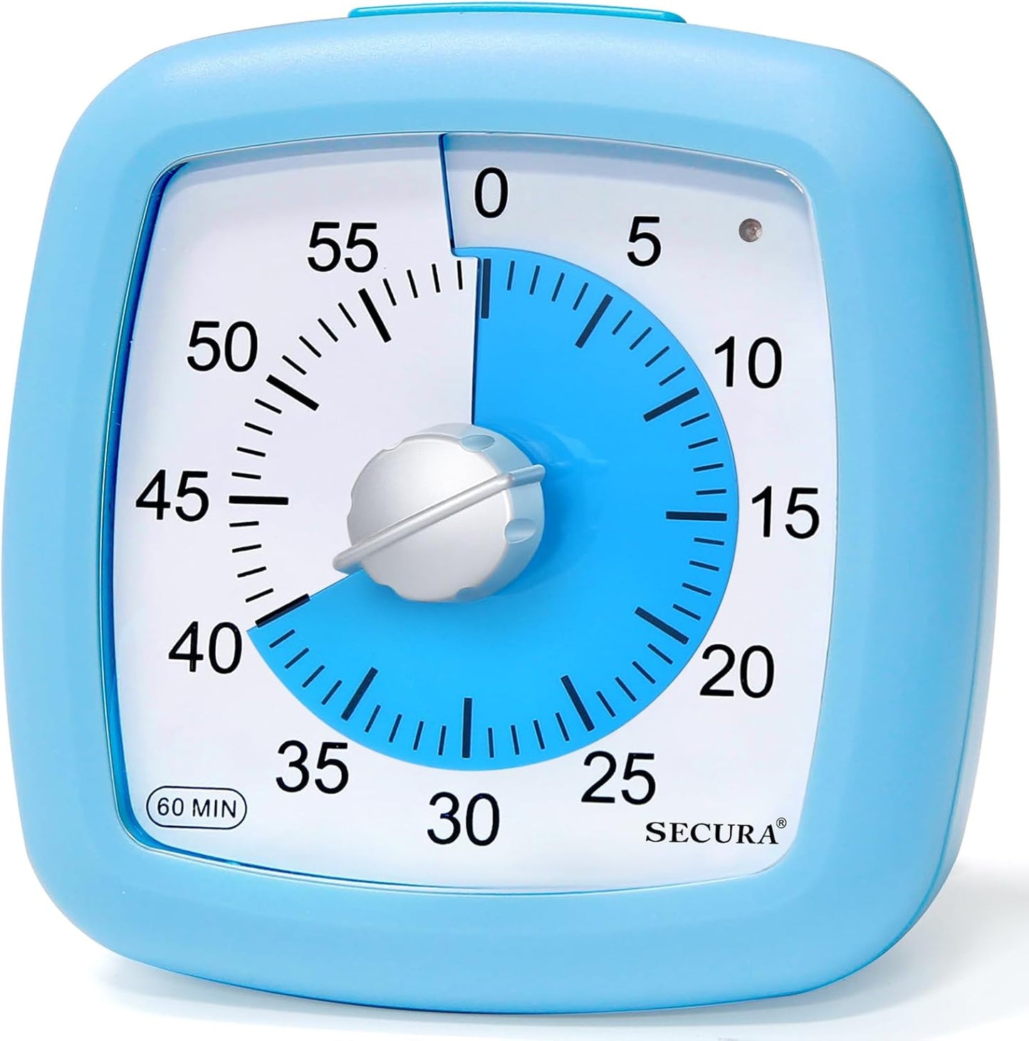 Secura 60-Minute Visual Timer, Silent Study Timer for Kids and Adults, Time Clocks, Time Management Countdown Timer for Teaching (Black & Cloud)