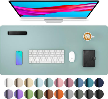 Aothia Leather Desk Pad Protector, Mouse Pad, Office Desk Mat, Non-Slip PU Leather Desk Blotter, Laptop Desk Pad, Waterproof Desk Writing Pad for Office and Home (Black,36" x 17") - Colors A