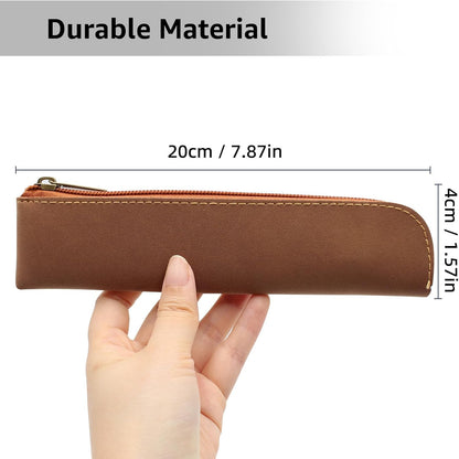 1 Piece Pen Holder Pouch Stationery Bag Portable Organizer Compact Premium Faux Leather Storage for Business Person