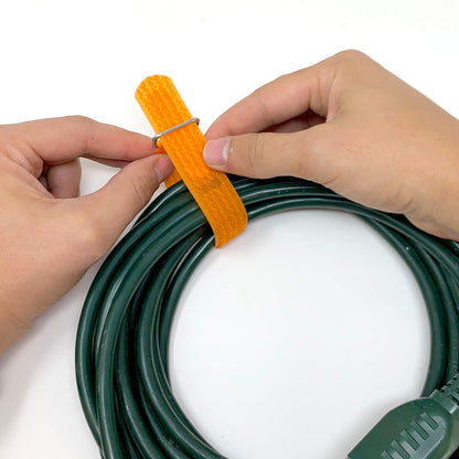 Wrap-It Storage Cinch-Straps, 5-in (20-Pack) Black - Hook and Loop Strap with Write on Label for Easy Cord Identification and Cable Management