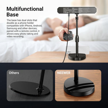 NEEWER Basics 12W Dual Monitor Light Bar with Stands, LED Lamp for Home Office Video Conference Lighting Desk Computer Laptop Webcam Zoom Streaming, Bi Color, Remote/Touch Control Dimmable, L10