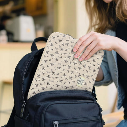 Puffy Laptop Sleeve 13 Inch Cute Quilted Laptop Protective Case Padded Floral Computer Sleeve for MacBook (A-Blue, 13 Inch)