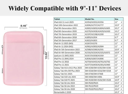 TiMOVO 9-11" Tablet Sleeve Bag for iPad 11-inch A16 2025, iPad 10.9"/10.2"| Air 11 Inch/5th/4th Gen. 10.9", Galaxy Tab A9+/A11Plus 11", Protective Bag Fit Smart Keyboard, Dusty Blue