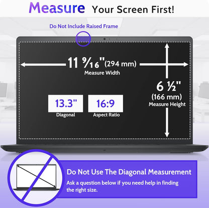 Peslv 15.6 Inch Laptop Privacy Screen Compatible With Lenovo Hp Dell Acer Asus Thinkpad Envy Xps, 16:9 Aspect Removable Anti Glare Blue Light Filter Protector, 15 In Computer Monitor Security Shield