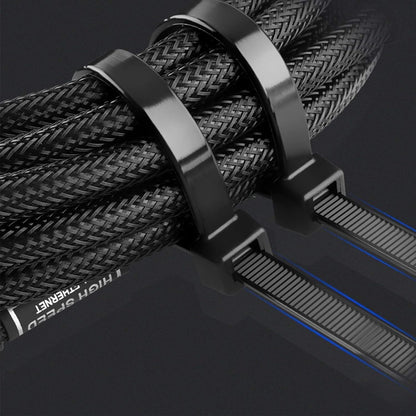 100Pcs 8 Inch Heavy Duty Industrial Zip Toes 40lbs Tensile Strength Releasable Black Tie Wraps Reusable Zip Toes Tie Straps For Garden Plant Secure Vine, Home Office