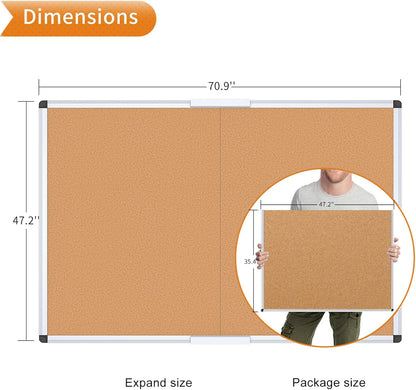 VIZ-PRO Cork Notice Board, 36 X 24 Inches, Silver Aluminium Frame