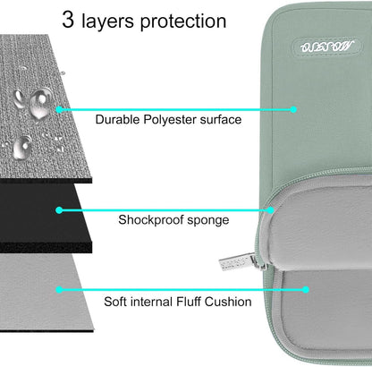 MOSISO Laptop Case 13.3 inch, 13-13.3 inch Laptop Sleeve Compatible with MacBook Air/Pro 13/Pro 14 M5 M4 M3 M2 M1, HP Dell ASUS Lenovo,Polyester Vertical Computer Sleeve Bag with Pocket, Antique Green - Colors A