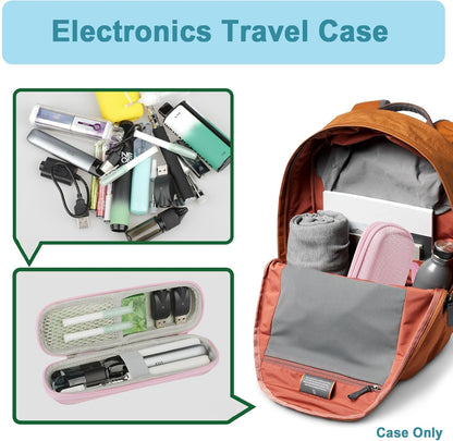 Carrying Vape Case for 510 Thread Battery & Cartridge – Hard Shell EVA Small Zipper Pouch Organizer | Fits Inhalers, Diffuser Pen, USB Cables & Personal Items | for Commuting & Travel | Empty Black