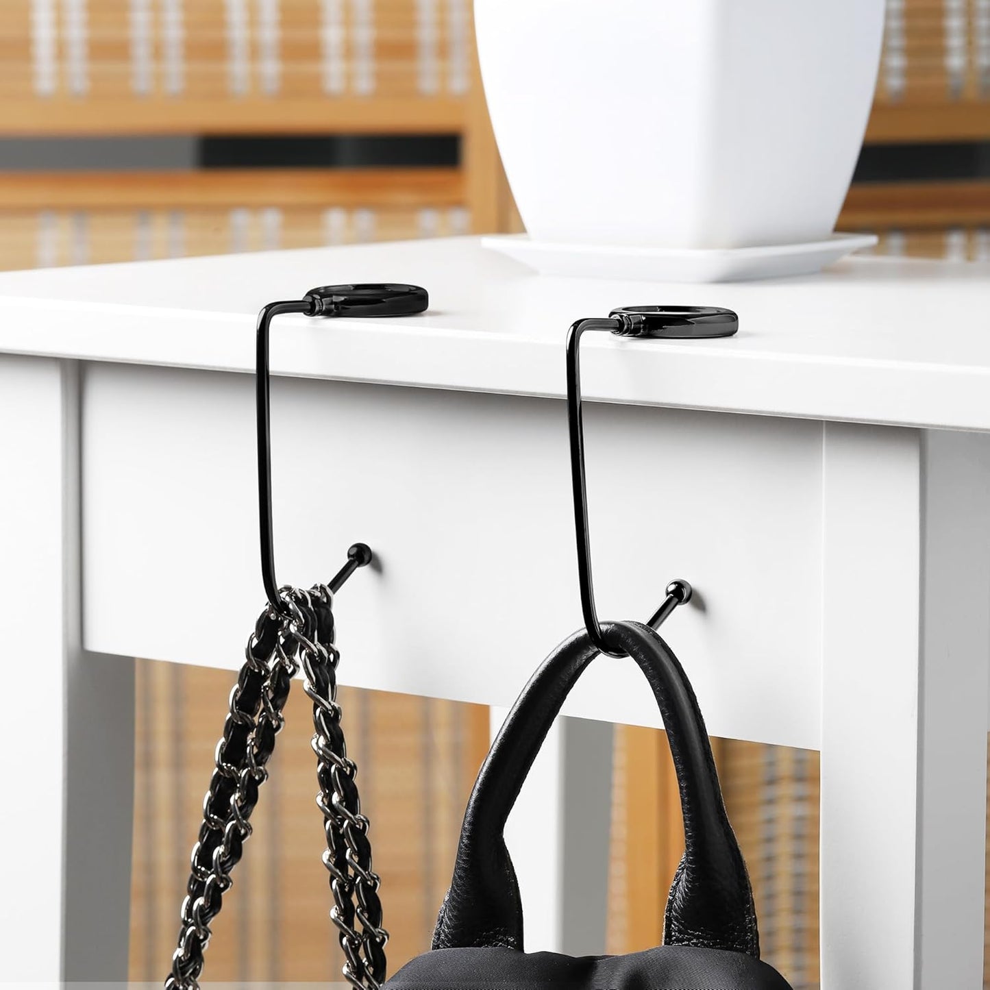kwmobile Purse Hook for Table - Set of 2 Purse Holder - Handbag Hanger - Portable Bag Holder - Bag Hooks for Desk - Table Hook Gold