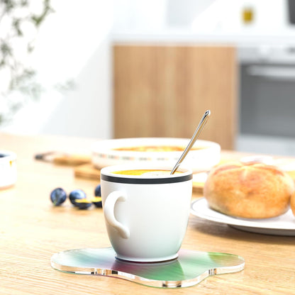 Acrylic Coaster Decorative Plates, Irregular Bar Drink Coaster, Clear Cloud Shape Coffee Cup Coaster, Perfect for Tabletop Protection and Accessories Display.(Gold)
