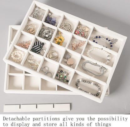 Coward Sunglass Organizer, Beige Velvet Glasses Trays - Eyeglasses Watches Jewelry Display - Men Women (8 Grids)