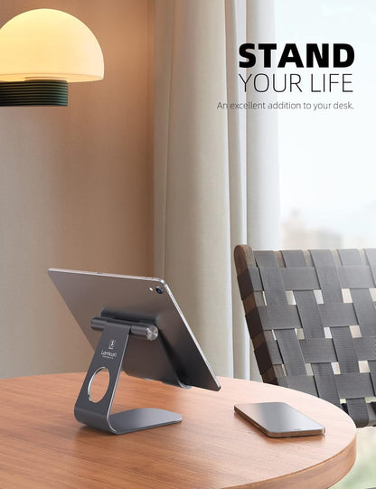 Lamicall S1 Tablet Stand, Adjustable Tablet Holder - Desktop Stand Dock Holder for 4-13" Tablet, iPad Pro 11, 9.7, 10.5, 12.9 Air Mini, Kindle, Tab, Switch, Viral Podcast Video Office Desk Accessories