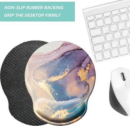 Mouse Pad with Wrist Support, Ergonomic Mouse Pad with Memory Foam Wrist Rest Cushion, Non-Slip Rubber Base Gaming Mice Pad for Home Office Computer Laptop, Flowers Grass