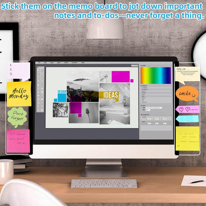 2 Pack Computer Monitor Memo Board, Acrylic Computer Monitor Sticky Note Holder, Transparent Side Panel Office Desk Organizer,Home Office Desk Accessories, Office Supplies for Women Men Computer ﻿
