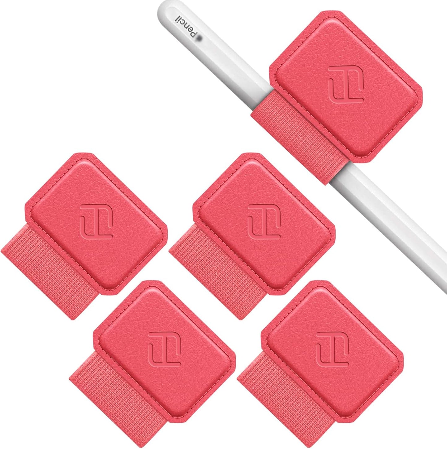 Fintie 4 Pack Pen Loop Holder for Apple Pencil Pro, Apple Pencil (USB-C / 1st / 2nd Generation) and Stylus Pens, Elastic Adhesive Leather Sleeve Attached to Cases, Black