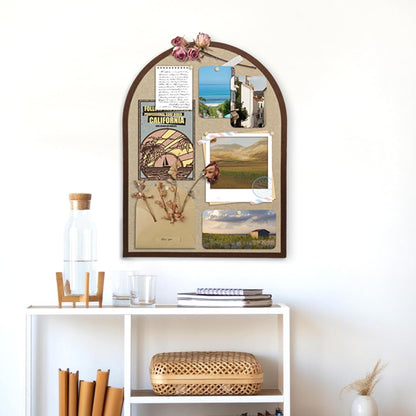 Large Cork Board Alternative, 23.6" x 31.5" Arch Felt Bulletin Board with 20 Wooden Pushpins & Safe Removable Adhesive Tabs, Display Board for School, Home, Office Boho Wall Decor(KAFEI-6080)