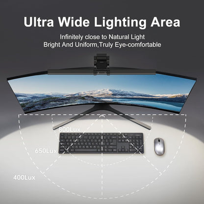 Monitor Light Bar, Fit for Curved/Flat Monitor, Eye-Care USB Reading LED Task Lamp with Touch Control, No Screen Glare Dimmable Desk Lamp Computer Monitor Light Bar for Screen Home Office