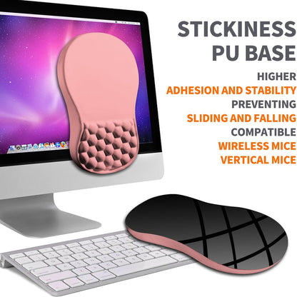 Ergonomic Joint Wrist Support Mouse Pad with Memory Foam Cushion Massage Bump, Carpal Tunnel Pain Relief Mousepad Slope Design for Wrist Rest, 11.8x7.9 in, Black