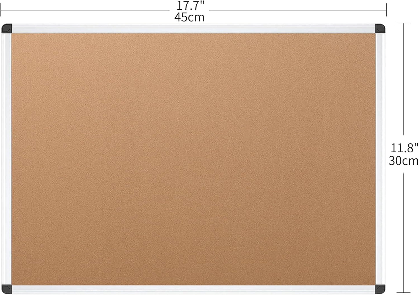 VIZ-PRO Cork Notice Board, 36 X 24 Inches, Silver Aluminium Frame