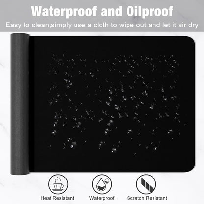Hsurbtra Desk Pad, 23.6" x 13.8" PU Leather Desk Mat, M Extended Mouse Pad, Waterproof Desktop Blotter Protector, Non-Slip Ultra Thin Small Laptop Keyboard Writing Mat for Office Home, Pink