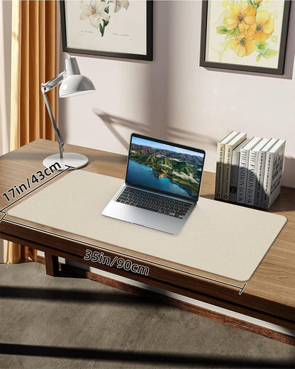 Leather Desk Pad Protector, Office Desk Mat, Large Mouse Pad, Non-Slip PU Leather Desk Blotter, Laptop Desk Pad Desk Accessories for Office and Home (Black, 40" x 17")