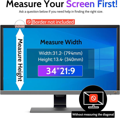 Peslv 15.6 Inch Laptop Privacy Screen Compatible With Lenovo Hp Dell Acer Asus Thinkpad Envy Xps, 16:9 Aspect Removable Anti Glare Blue Light Filter Protector, 15 In Computer Monitor Security Shield