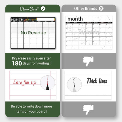 Magnetic Dry Erase List Board - 4"x12" Multifunctional List Board for Fridge - 6 Extra Fine Point Markers Included - Shipped Flat
