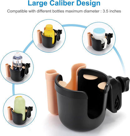 Accmor 2-in-1 Walker Cup Holder with Phone Holder, Wheelchair Cup Holder, Rollator Cup Holder, Cup Phone Holder for Walker, Wheelchair, Rollator, Mobility Scooter