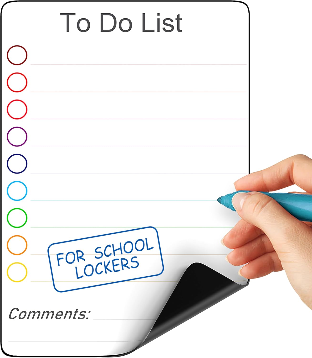 Small Magnetic Whiteboard for Locker to Do List 5x7 A5 - Mini Lined Dry Erase Board for School - Locker White Board Magnet Organizer - Magnetic Whiteboard for Locker Decor Classroom Daily Checklist