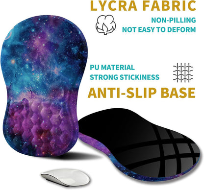 Hokafenle Ergonomic Mouse Pad Wrist Support, Wrist Rest Mousepad for Carpal Tunnel Pain Relief with Integrated Memory Foam Slope Massage Bulge (11.8x7.9 inch,Topographic Contour)