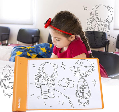 IMAGE Light Up Tracing Pad Pink Drawing Tablet Coloring Board for Kids Children to for Girls Boy (Includes 10 Traceable Sheets and Two Clips)