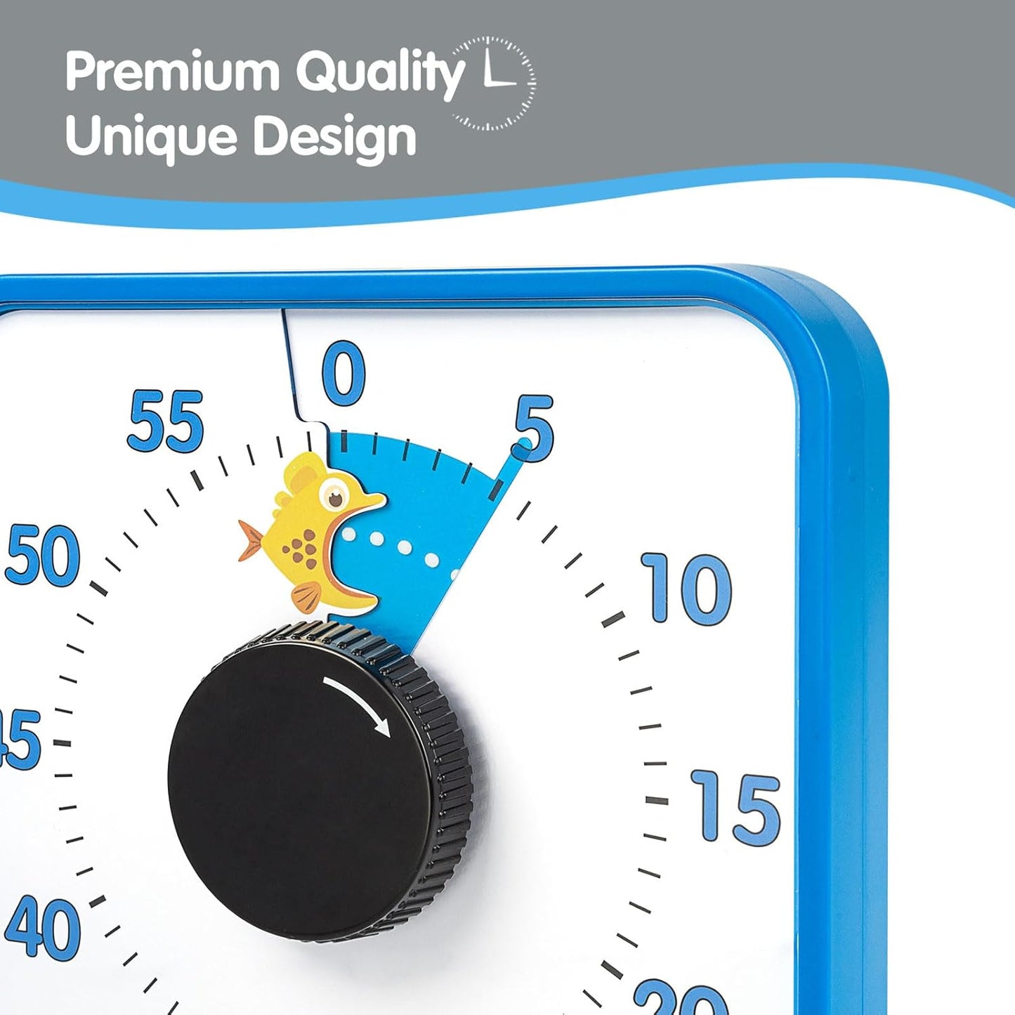 Visual Timer 7.5 inch; 60 Minute 1 Hour Countdown Timer for Kids Classroom Teaching Tool Home Office Meeting, Mechanical Countdown Clock for Exam Time Management Magnetic, Sky Blue with Colorful Disc