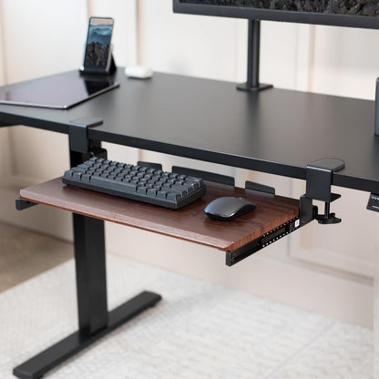 VIVO Large Keyboard Tray Under Desk Pull Out with Extra Sturdy C Clamp Mount System, 27 (33 Including Clamps) x 11 Inch Slide-Out Platform Computer Drawer for Typing, Black, MOUNT-KB05E
