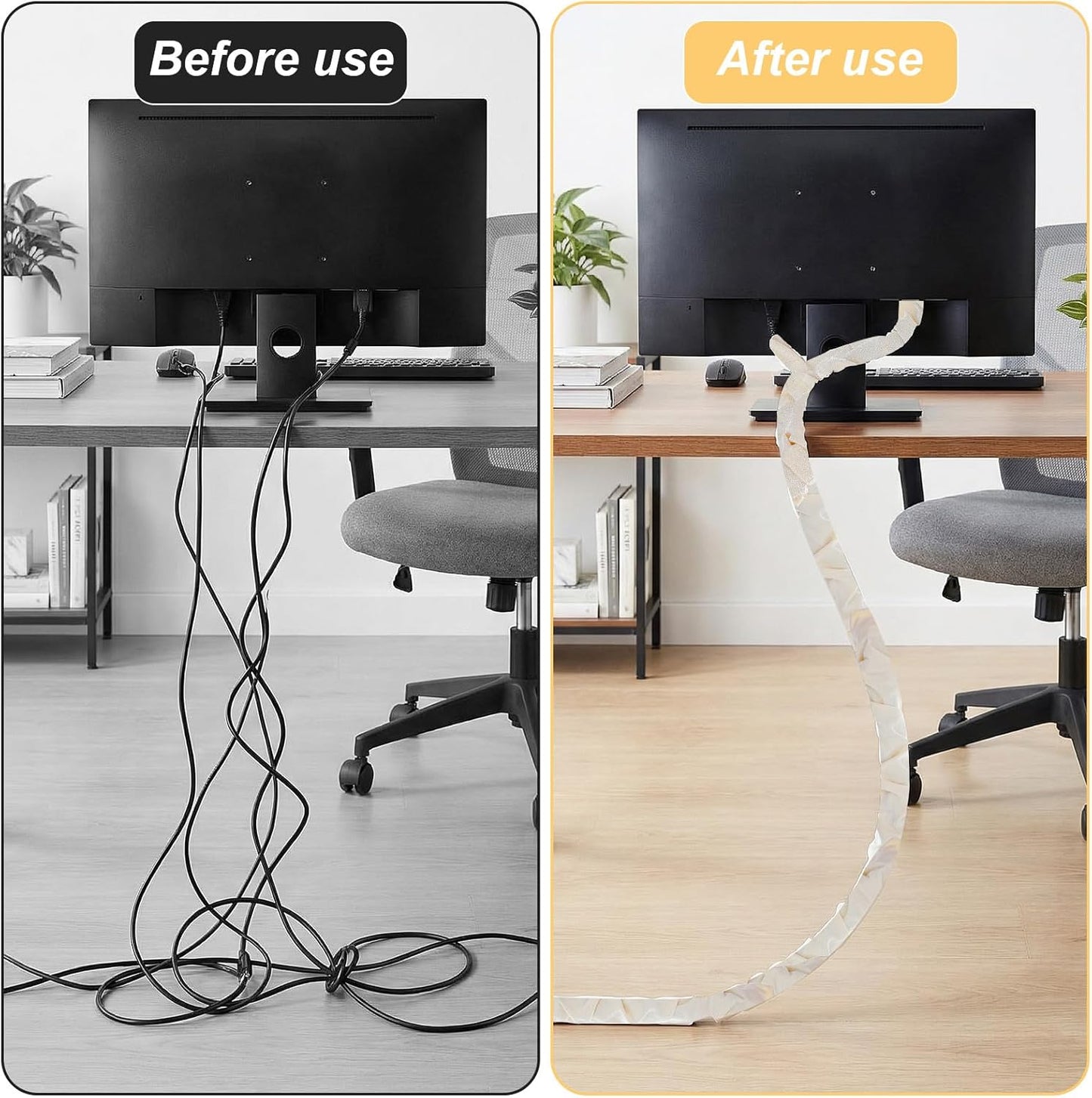 2 Pcs Fabric Cord Cover, 6 Feet Chandelier Chain Cover for Lighting Wires and Lamps, Easy Install Cable Management Solution, Beige