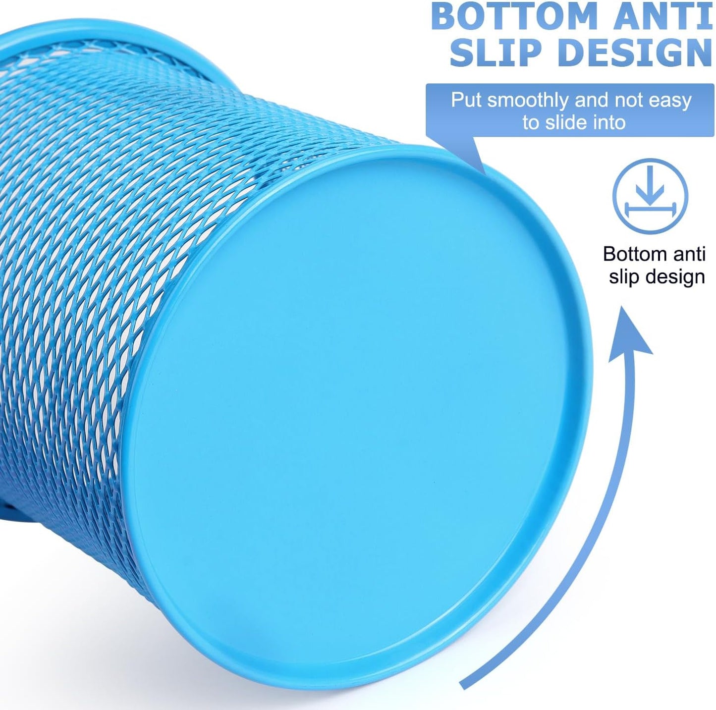 Tamaki Pen Holder Cup for Desk, Desk Organizer Wire Mesh Pencil Cup Holder for Desk Office Pen Organizer (Purple)