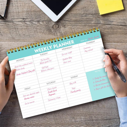 (3-Pack) Weekly Planner - 7" x 10" Weekly Pad Organizers Habit Tracker Journal for Man & Women, 52 Sheets, 100gsm Paper, Undated Weekly To Do List Notepad with Your Life, Teal