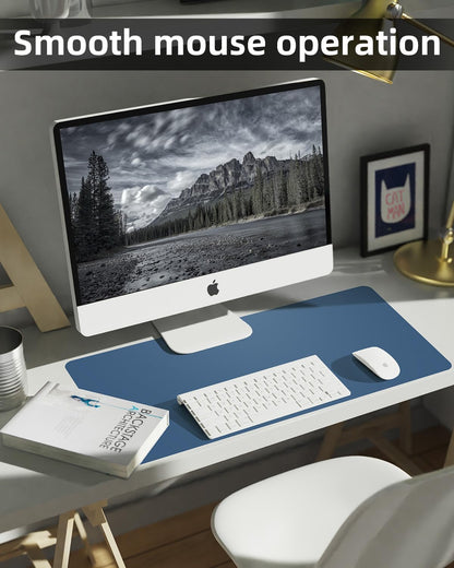 Leather Desk Pad Protector, Office Desk Mat, Large Mouse Pad, Non-Slip PU Leather Desk Blotter, Laptop Desk Pad Desk Accessories for Office and Home (Black, 40" x 17")