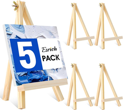 ESRICH 11.8In Wood Easels,Tabletop Painting Display Easels, Painting Party Easel, Kids Student Tabletop Easels for Painting,Portable Canvas Photo Picture Sign Holder（4 Pack ）