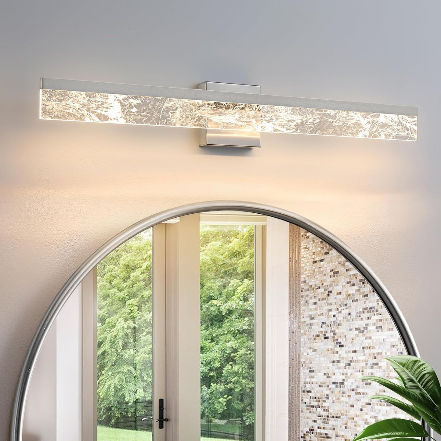 AIJIASI 39-Inch Brushed Gold Vanity Light Fixture, 28W Dimmable LED Modern Light Bar for Bathroom Mirror, Restroom, Bedroom (3000K)