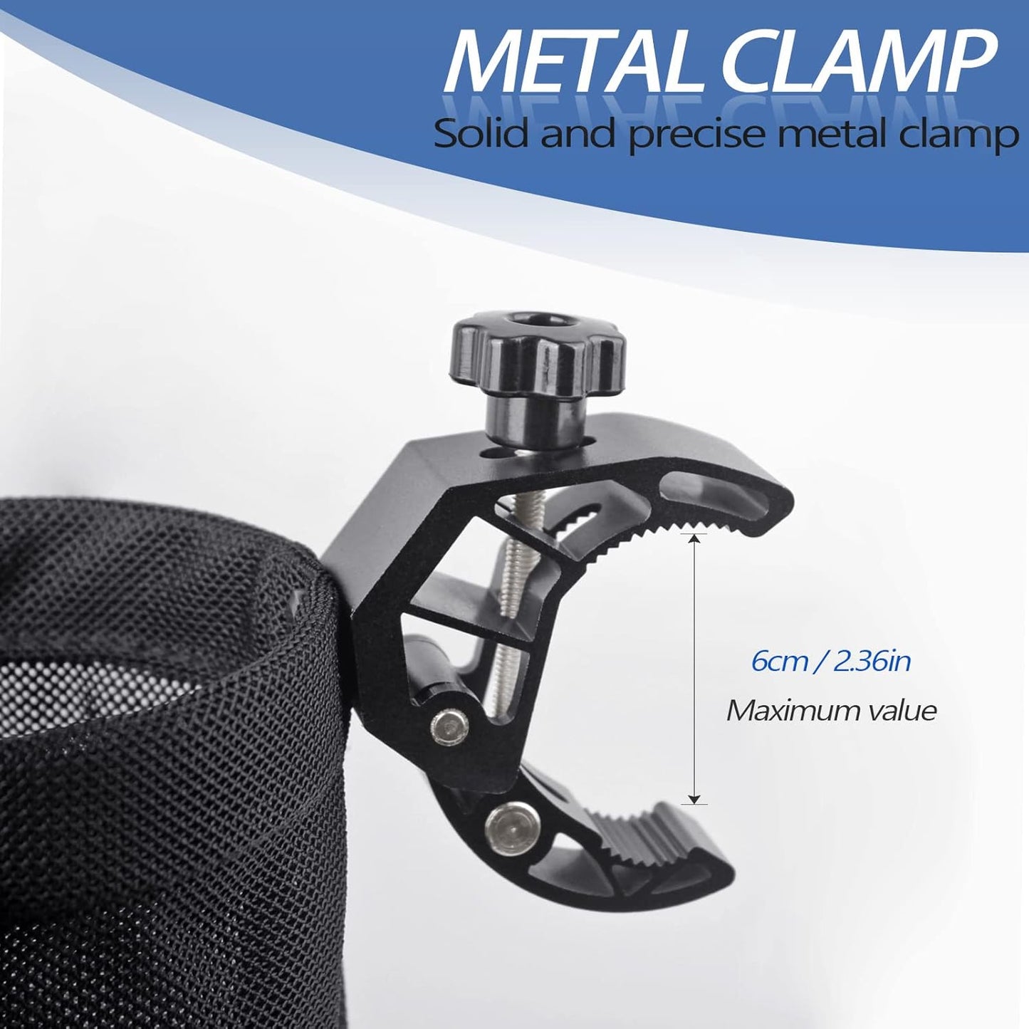UNIGT Motorcycle Cup Holder, ATV Drink Holder with 0.6"-1.75" Alligator Clamp, 32oz Bike Water Bottle Holder Accessories for Motorcycle, Wheelchair, UTV, Scooter, Boat, Golf, Tractor, Walker