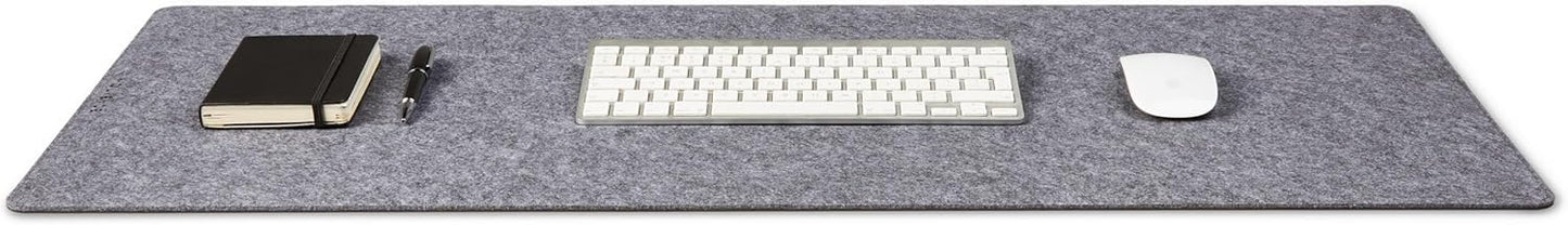 Premium Felt Desk Mat | Medium 12" x 36" | Multifunctional Desk Pad for Home Office | Light Gray