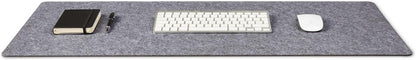 Premium Felt Desk Mat | Medium 12" x 36" | Multifunctional Desk Pad for Home Office | Light Gray